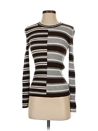 Pre-owned Theory Wool Pullover Sweater In Brown