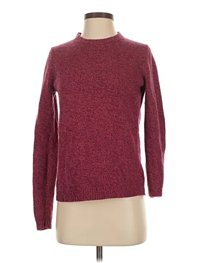 Pre-owned Theory Wool Pullover Sweater In Burgundy