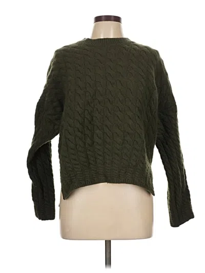 Pre-owned Theory Wool Pullover Sweater In Green