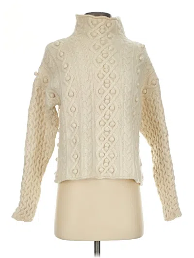 Pre-owned Theory Wool Pullover Sweater In Ivory
