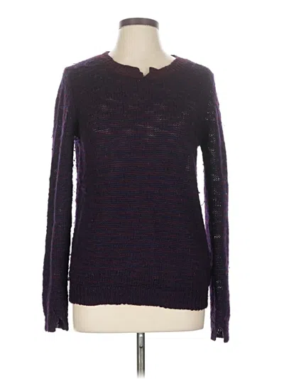 Pre-owned Theory Wool Pullover Sweater In Purple