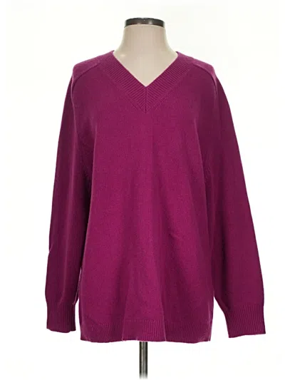 Pre-owned Theory Wool Pullover Sweater In Purple