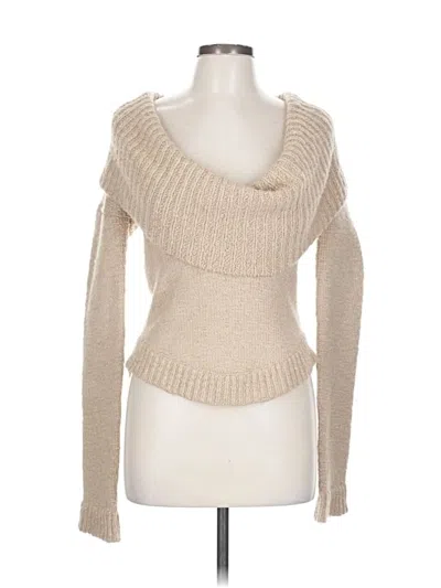Pre-owned Theory Wool Pullover Sweater In Tan