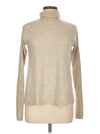 Pre-owned Theory Wool Pullover Sweater In Tan