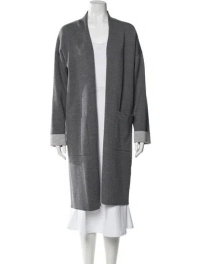 Pre-owned Theory Wool Robe In Gray