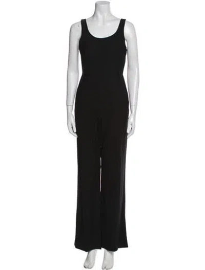 Pre-owned Theory Wool Scoop Neck Jumpsuit In Black