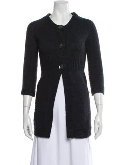 Pre-owned Theory Wool Scoop Neck Sweater In Black