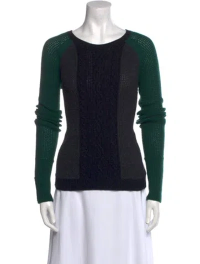 Pre-owned Theory Wool Scoop Neck Sweater In Black