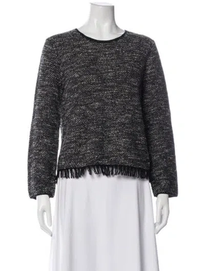 Pre-owned Theory Wool Scoop Neck Sweater In Black