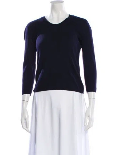 Pre-owned Theory Wool Scoop Neck Sweater In Black