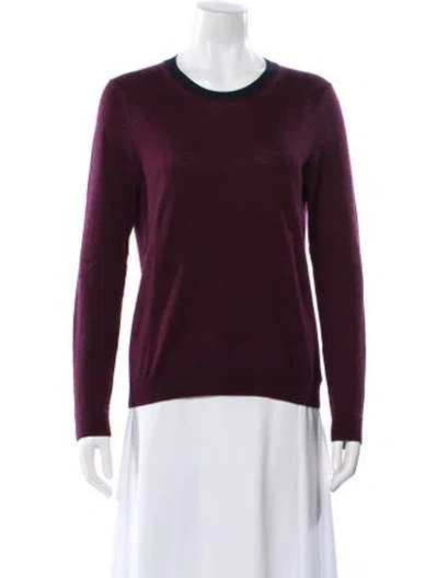 Pre-owned Theory Wool Scoop Neck Sweater In Burgundy