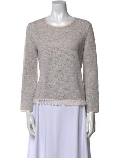 Pre-owned Theory Wool Scoop Neck Sweater In Neutral