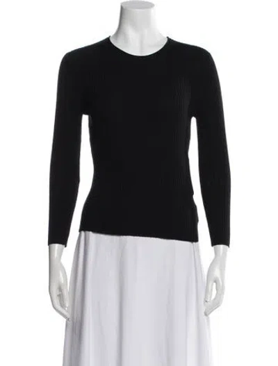Pre-owned Theory Wool Scoop Neck Sweater W/ Tags In Black