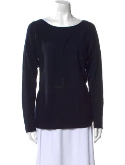 Pre-owned Theory Wool Scoop Neck Sweater W/ Tags In Blue