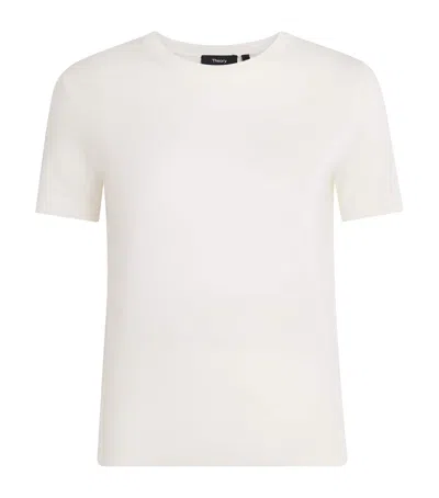 Theory Wool Short-sleeve T-shirt In White