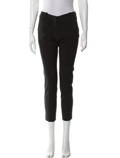 Pre-owned Theory Wool Skinny Leg Pants In Black