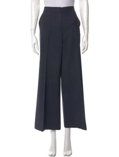 Pre-owned Theory Wool Skinny Leg Pants In Blue