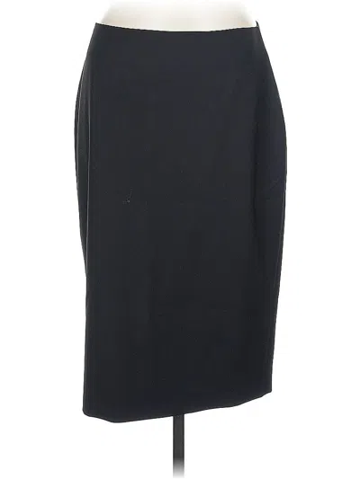 Pre-owned Theory Wool Skirt In Black