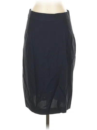 Pre-owned Theory Wool Skirt In Black