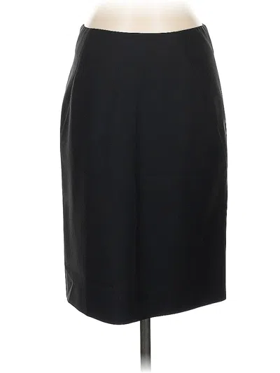 Pre-owned Theory Wool Skirt In Black