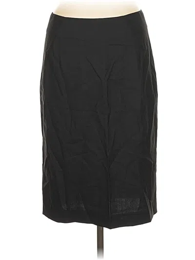 Pre-owned Theory Wool Skirt In Black