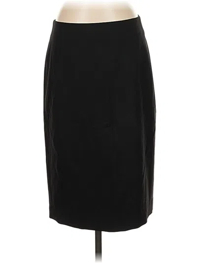 Pre-owned Theory Wool Skirt In Black