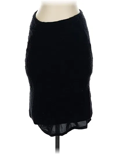 Pre-owned Theory Wool Skirt In Black