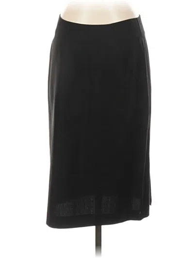 Pre-owned Theory Wool Skirt In Black