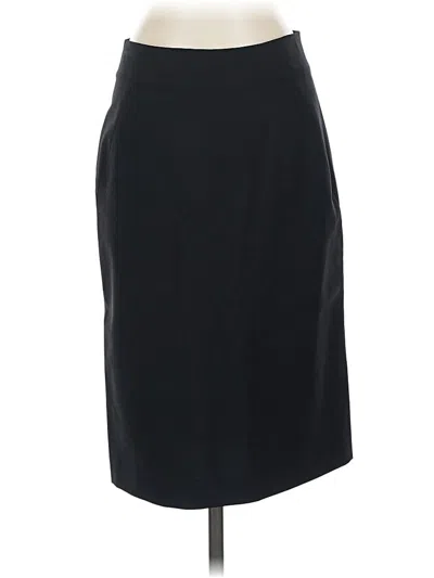 Pre-owned Theory Wool Skirt In Black