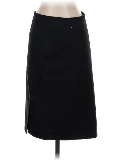 Pre-owned Theory Wool Skirt In Black