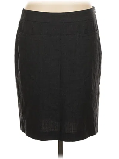 Pre-owned Theory Wool Skirt In Black
