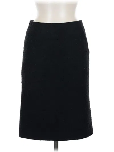 Pre-owned Theory Wool Skirt In Black
