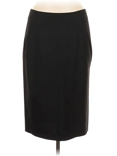 Pre-owned Theory Wool Skirt In Black