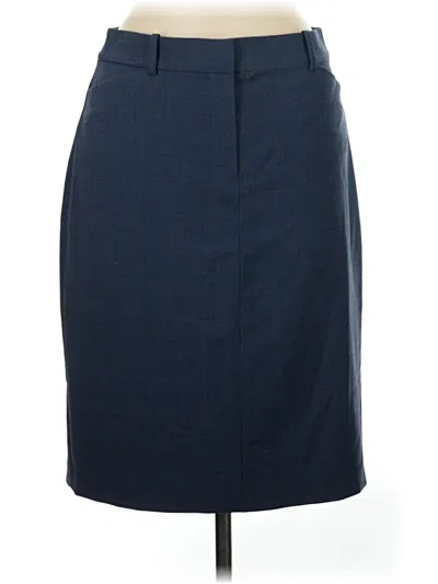 Pre-owned Theory Wool Skirt In Blue
