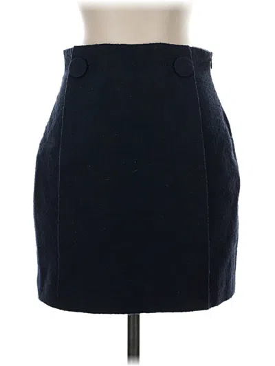 Pre-owned Theory Wool Skirt In Blue