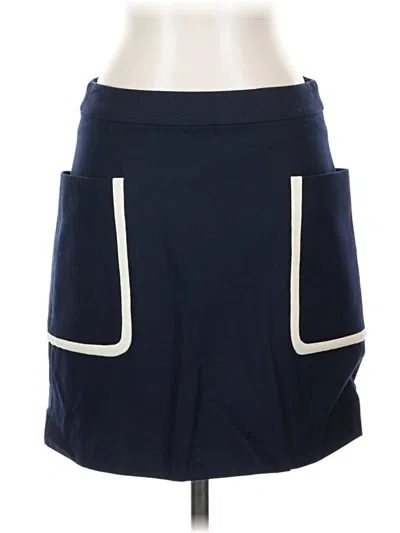 Pre-owned Theory Wool Skirt In Blue
