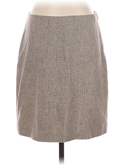 Pre-owned Theory Wool Skirt In Brown