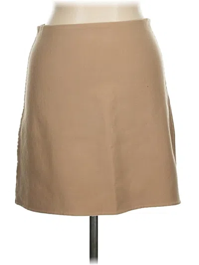 Pre-owned Theory Wool Skirt In Brown