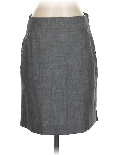 Pre-owned Theory Wool Skirt In Gray