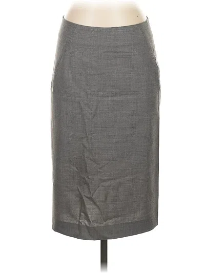 Pre-owned Theory Wool Skirt In Gray