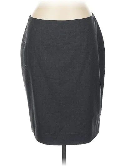 Pre-owned Theory Wool Skirt In Gray