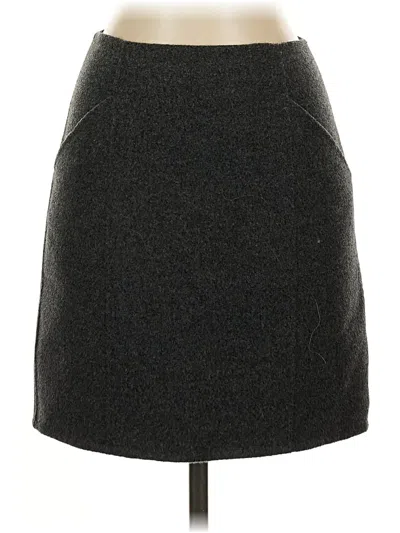 Pre-owned Theory Wool Skirt In Gray