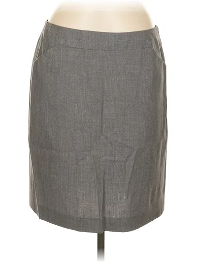 Pre-owned Theory Wool Skirt In Gray