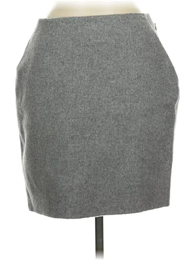 Pre-owned Theory Wool Skirt In Gray
