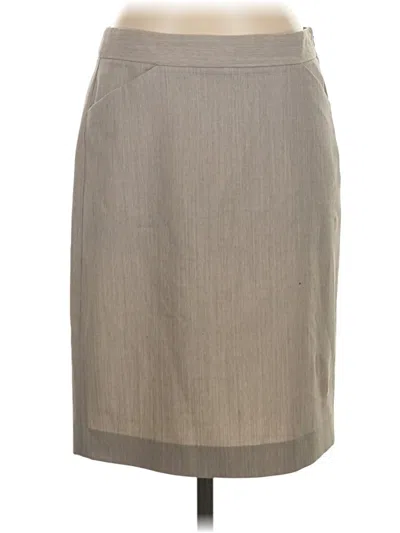 Pre-owned Theory Wool Skirt In Gray