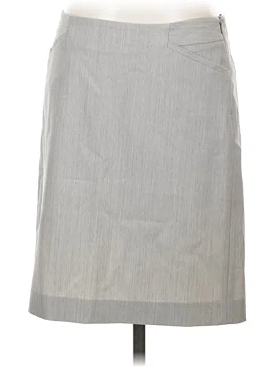 Pre-owned Theory Wool Skirt In Gray