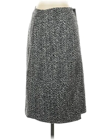 Pre-owned Theory Wool Skirt In Gray