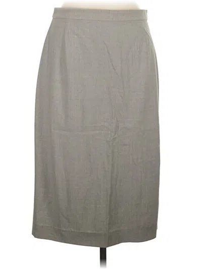 Pre-owned Theory Wool Skirt In Gray