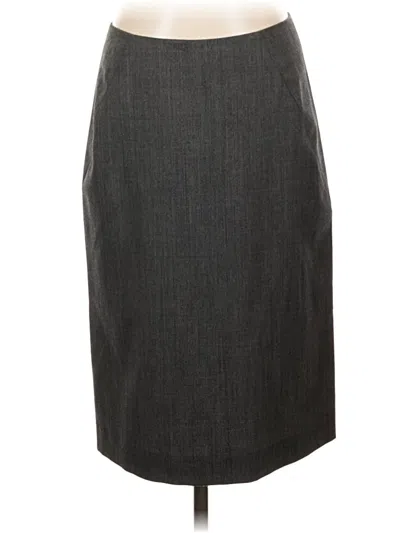Pre-owned Theory Wool Skirt In Gray