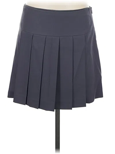 Pre-owned Theory Wool Skirt In Gray